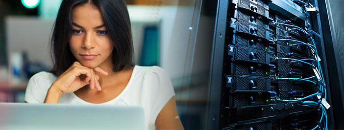 A woman is sitting beside a server. Server Buying Guide
